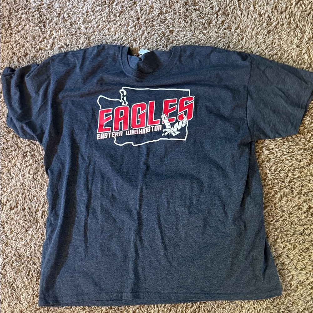 Jerzees Men's Charcoal Gray Eastern Washington University Tee. Men’s XXL. EUC.